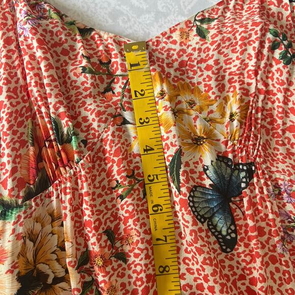 Farm Rio For Anthropologie Verbena Tiered Floral Midi Summer Dress Size S - Picture 11 of 12
